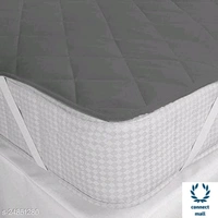Feather Soft Quilted Micro Fabric Waterproof Elastic Strap Mattress Protector - LXW:78in x72in, Grey